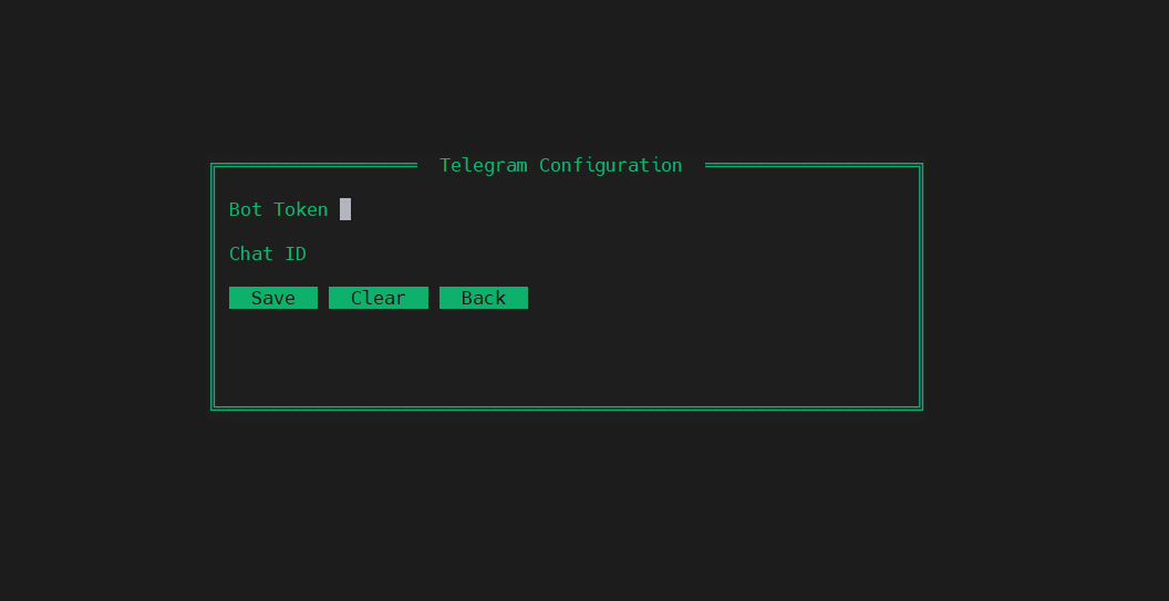 Telegram config